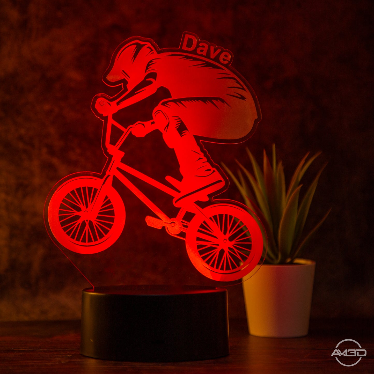 personalisierte Lampe BMX Nachtlicht fürs Kinderzimmer / Tischlampe LED Acryl