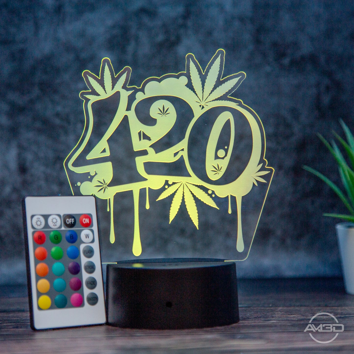 LED Tischlampe aus Acryl "420 - Weed"