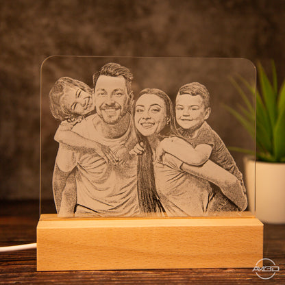 Ihr Foto als LED Lampe in Acryl graviert! Fotolampe, Fotolicht, Familienfoto, Kinderfoto