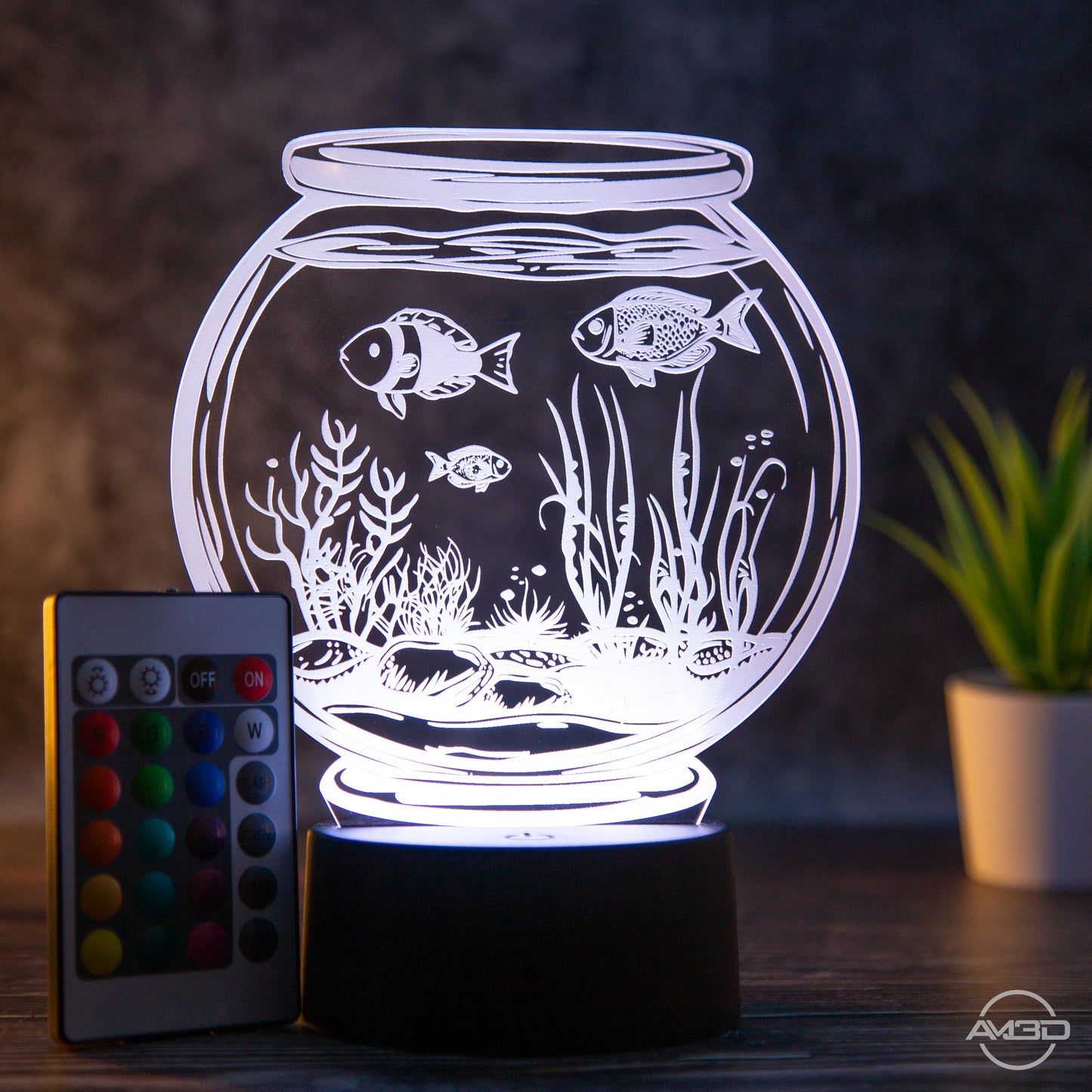 LED Aquarium Tischlampe - Pflegeleichte Deko Lampe für entspannende Atmosphäre