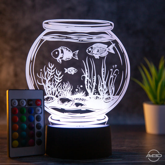 LED Aquarium Tischlampe - Pflegeleichte Deko Lampe für entspannende Atmosphäre