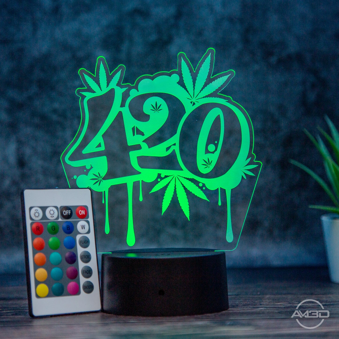 LED Tischlampe aus Acryl "420 - Weed"