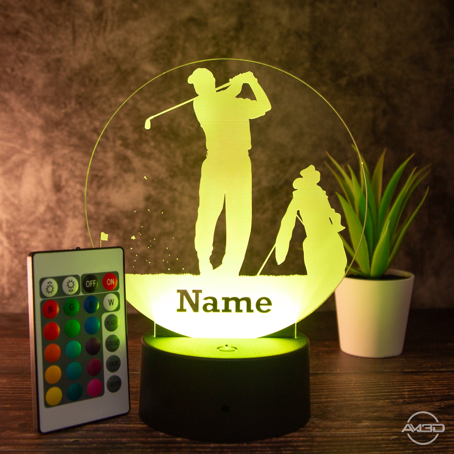 LED Tischlampe aus Acryl - Golfer - Das perfekte Geschenk für Golfer!