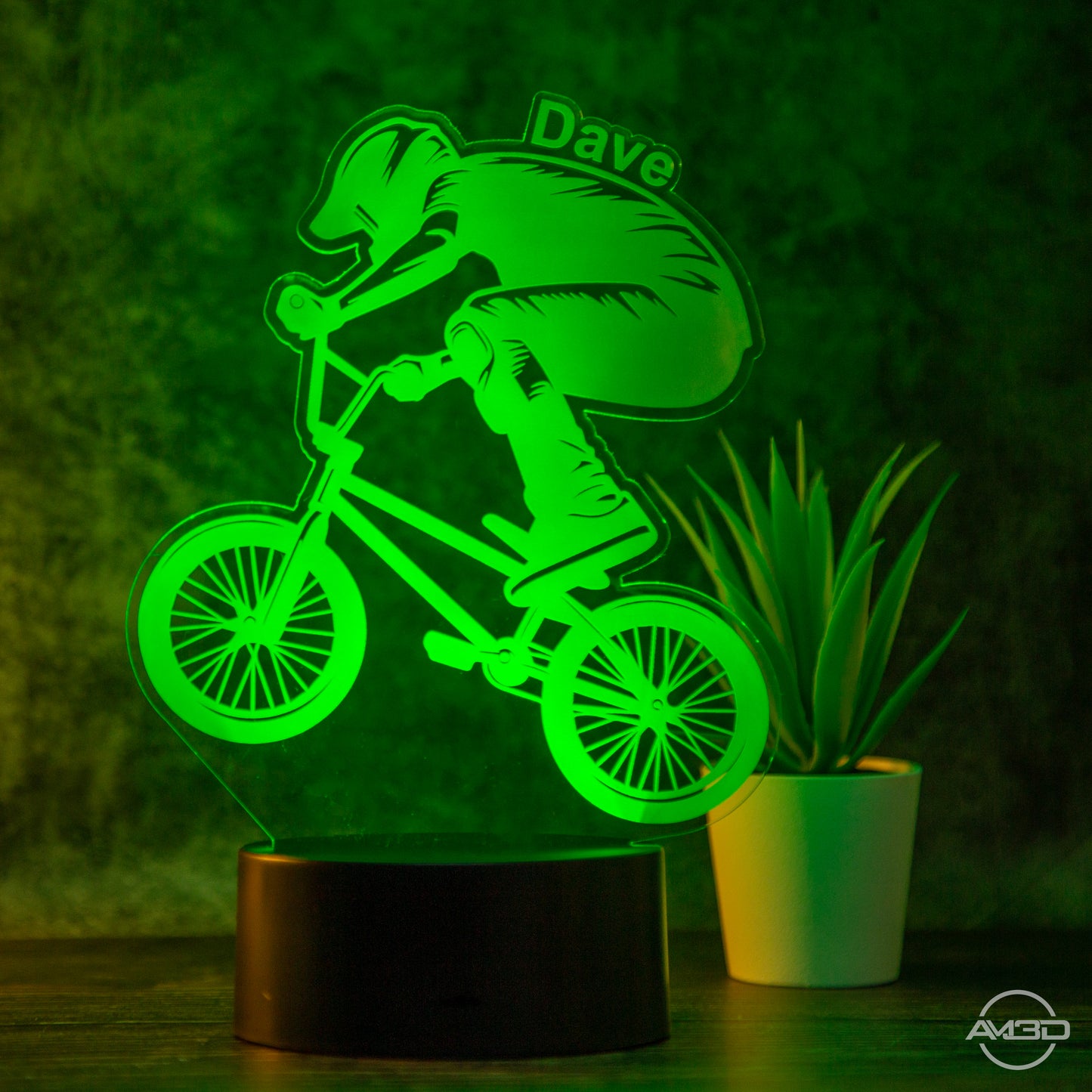 personalisierte Lampe BMX Nachtlicht fürs Kinderzimmer / Tischlampe LED Acryl