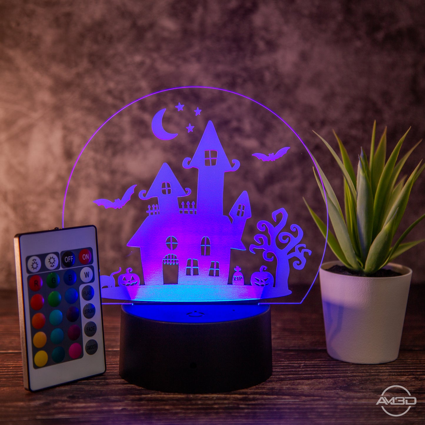 Halloween Deko LED-Lampe: Magisches Spukhaus mit Farbwechsel