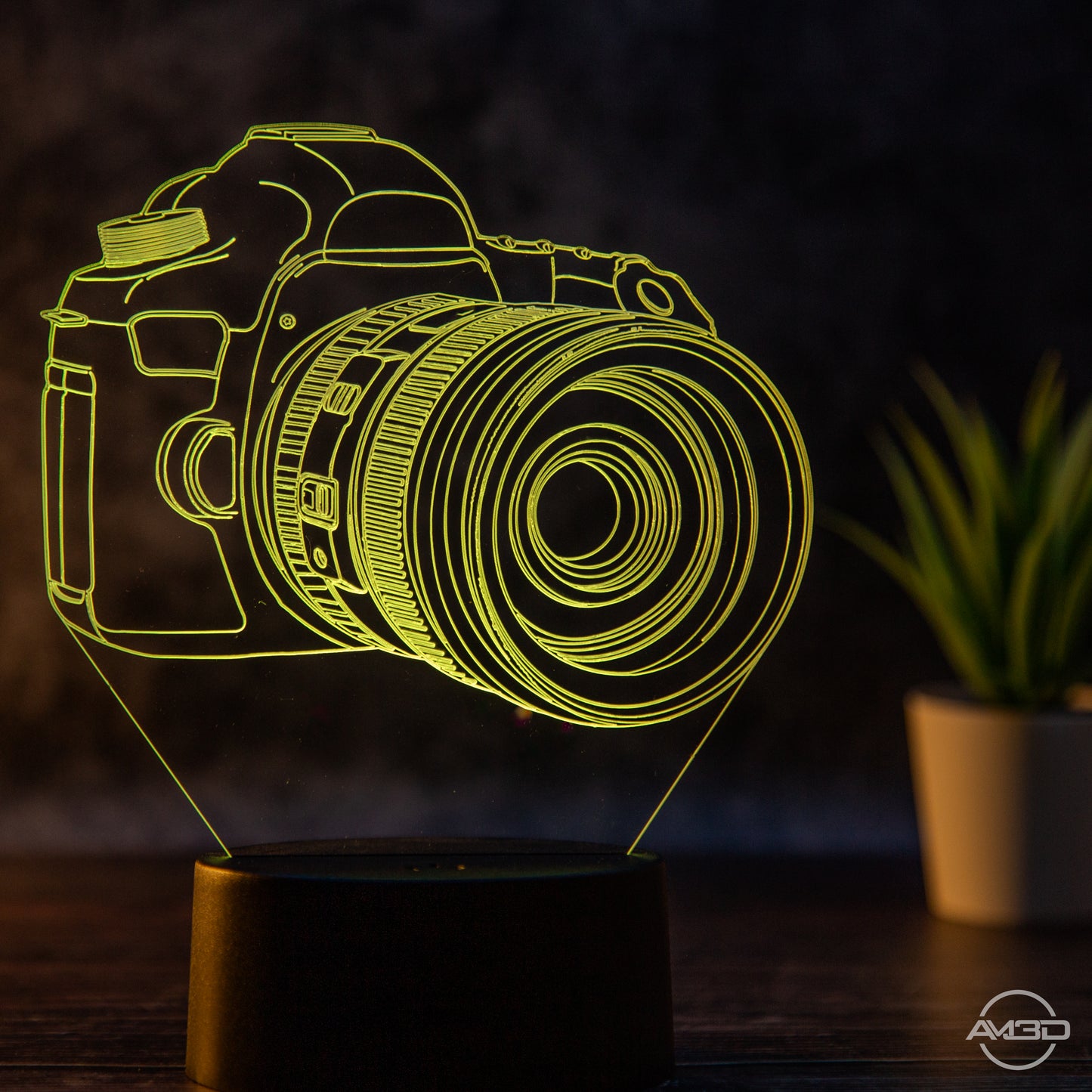 Tischlampe Kamera // Fotograf // Nachtlicht LED Acryl // Geschenk für Fotografen