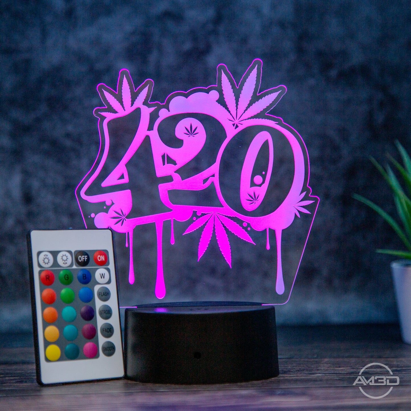 LED Tischlampe aus Acryl "420 - Weed"