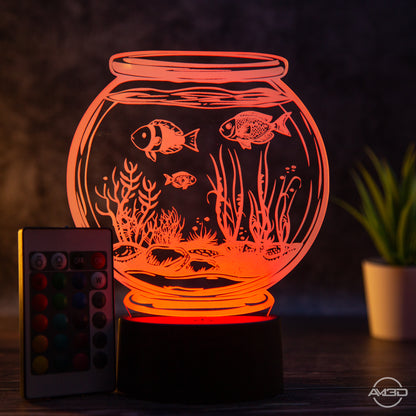 LED Aquarium Tischlampe - Pflegeleichte Deko Lampe für entspannende Atmosphäre