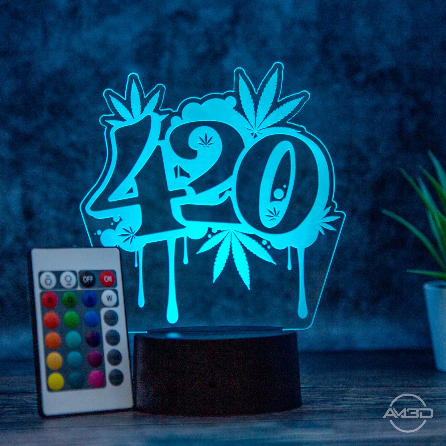 LED Tischlampe aus Acryl "420 - Weed"