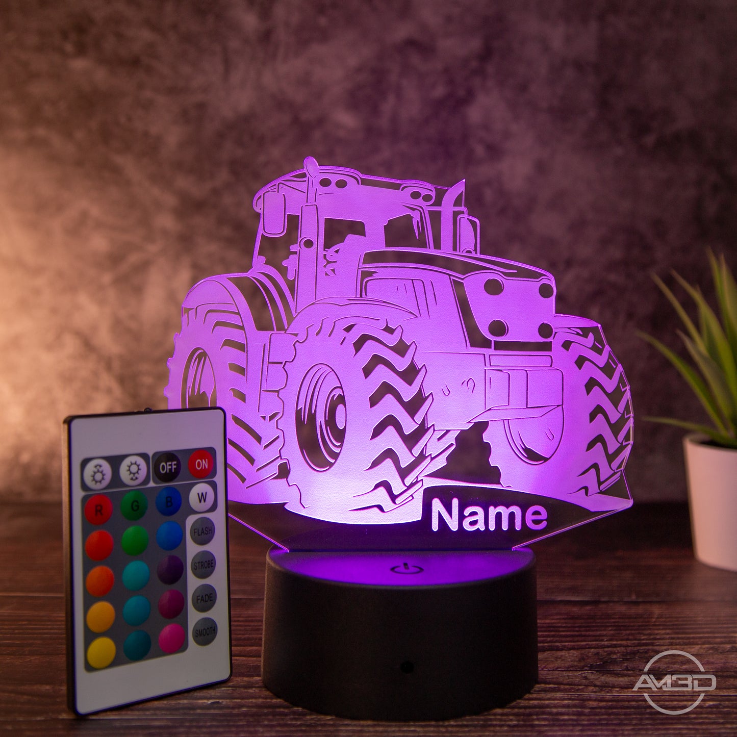 LED Tischlampe aus Acryl - Traktor - Das perfekte Geschenk für Traktorfans