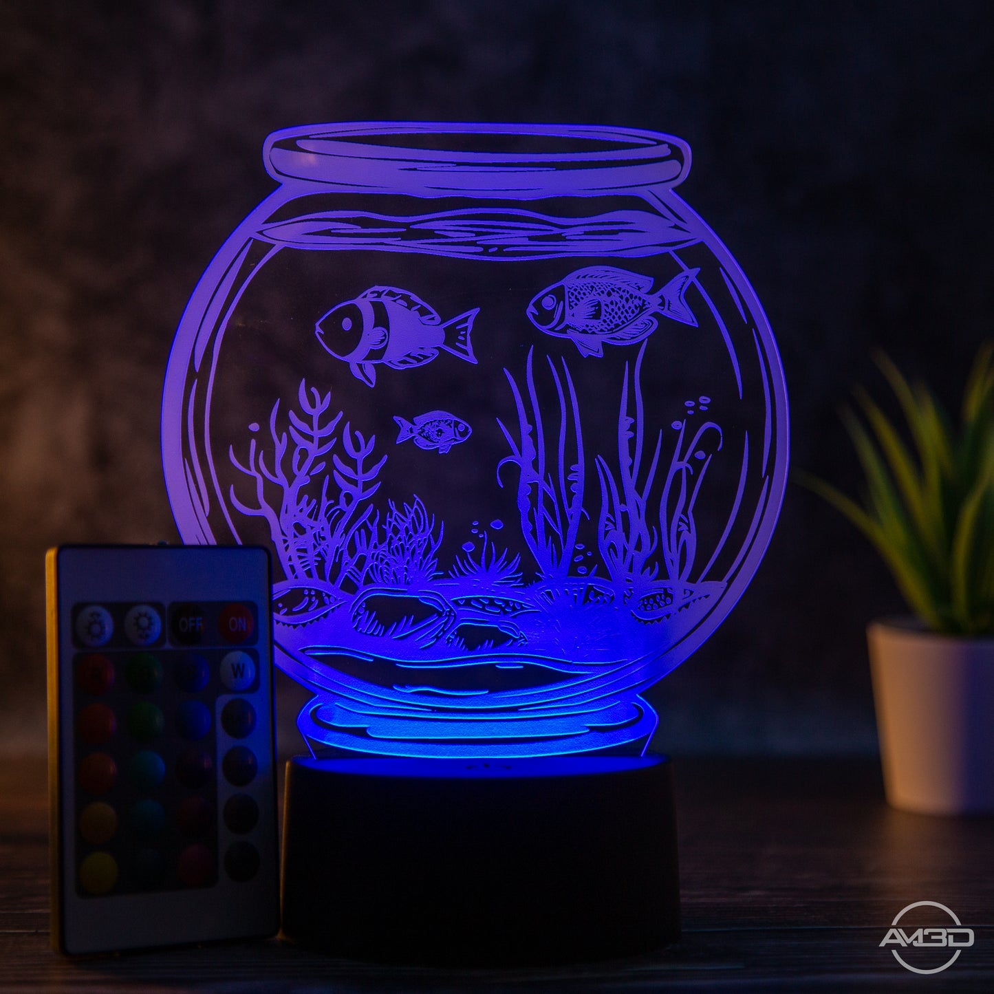 LED Aquarium Tischlampe - Pflegeleichte Deko Lampe für entspannende Atmosphäre