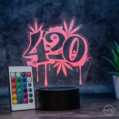 LED Tischlampe aus Acryl "420 - Weed"