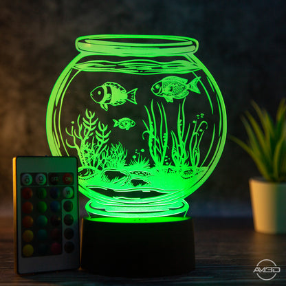 LED Aquarium Tischlampe - Pflegeleichte Deko Lampe für entspannende Atmosphäre