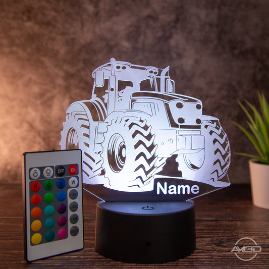 LED Tischlampe aus Acryl - Traktor - Das perfekte Geschenk für Traktorfans