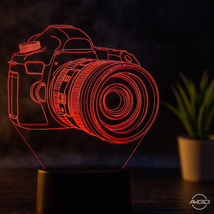 Tischlampe Kamera // Fotograf // Nachtlicht LED Acryl // Geschenk für Fotografen