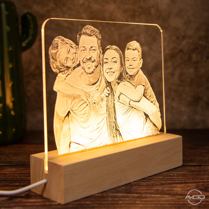 Ihr Foto als LED Lampe in Acryl graviert! Fotolampe, Fotolicht, Familienfoto, Kinderfoto