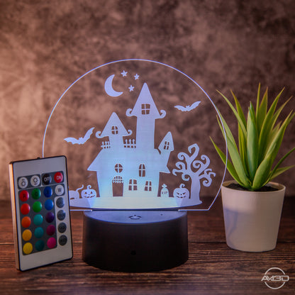 Halloween Deko LED-Lampe: Magisches Spukhaus mit Farbwechsel