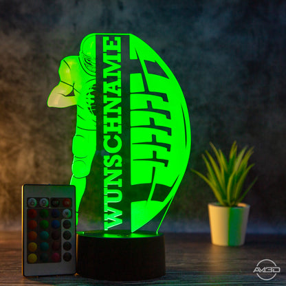 Personalisierbare LED-Tischlampe aus Acryl mit Football-Spieler – Perfektes Geschenk für Football-Fans