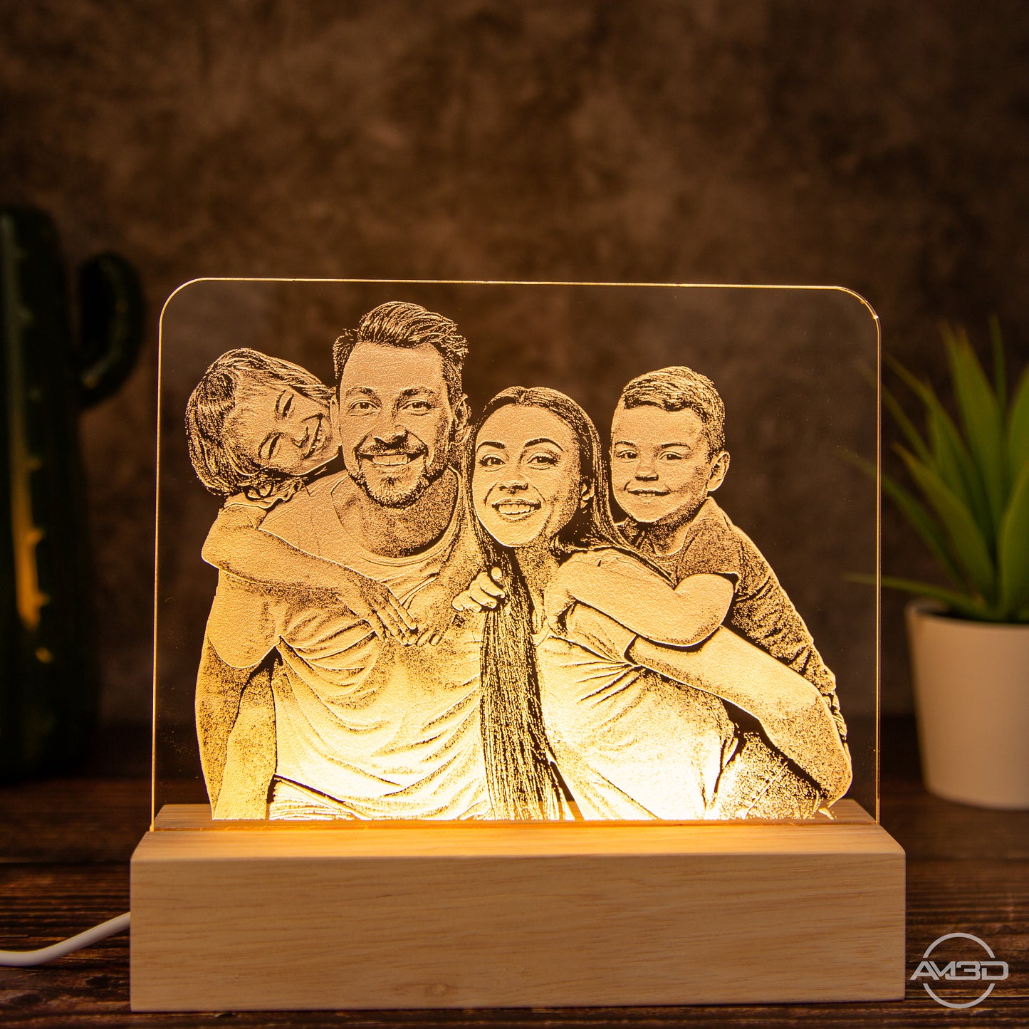 Ihr Foto als LED Lampe in Acryl graviert! Fotolampe, Fotolicht, Familienfoto, Kinderfoto