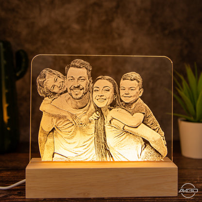 Ihr Foto als LED Lampe in Acryl graviert! Fotolampe, Fotolicht, Familienfoto, Kinderfoto