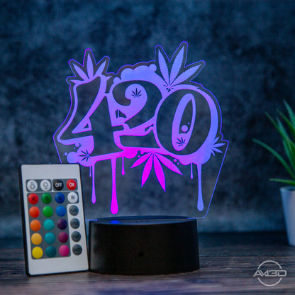 LED Tischlampe aus Acryl "420 - Weed"