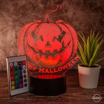 LED Halloween-Lampe mit Gruseligem Kürbis-Design und Fernbedienung - Stimmungsvolle Dekoration