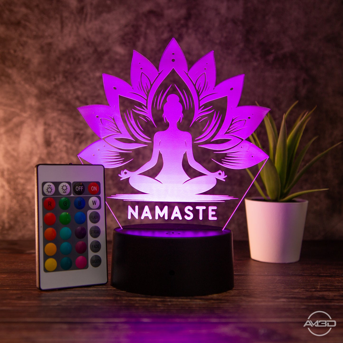 LED-Lampe aus Acryl "Namaste"