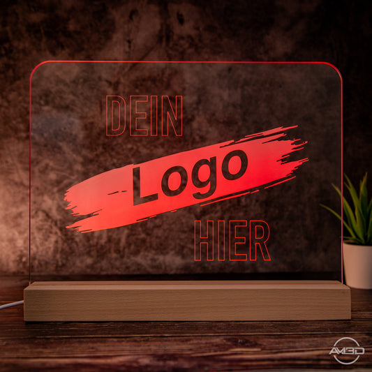 Dein Logo oder Motiv als XL LED Lampe aus Acryl 30cm breit