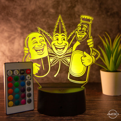 Tischlampe, Lampe Weed / 420 / Mary Jane/ Bier / Pillen/ Best Friends/ Geschenk Weed