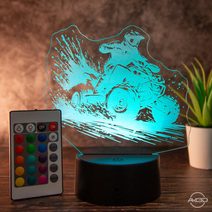 LED-Tischlampe aus Acryl mit Quadfahrer – Perfektes Geschenk für Quad-Fan