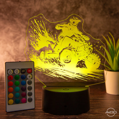 LED-Tischlampe aus Acryl mit Quadfahrer – Perfektes Geschenk für Quad-Fan