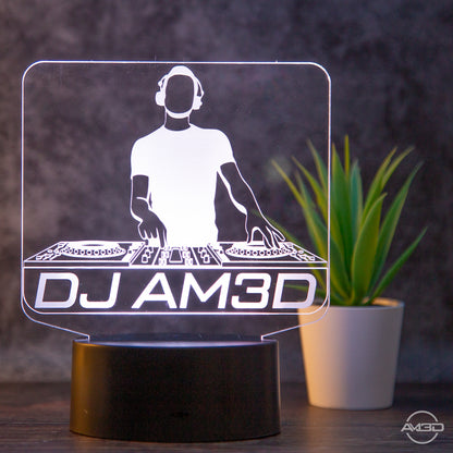 Tischlampe für DJs mit DJ Name LED Nachtlicht aus Acryl