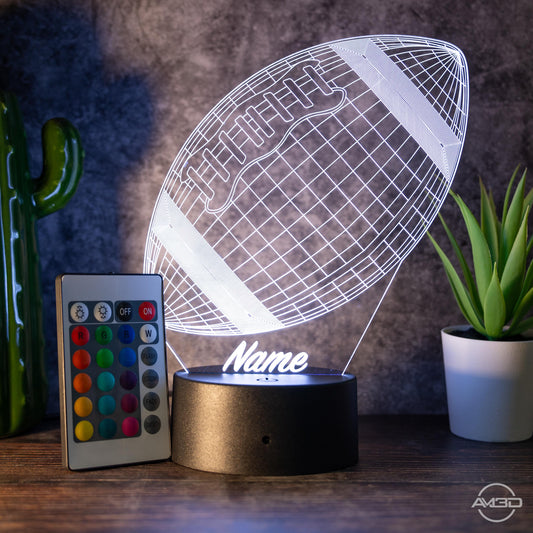 Personalisierbare 3D-LED-Lampe "Football"  das perfekte Geschenk für Footballer und Fans!