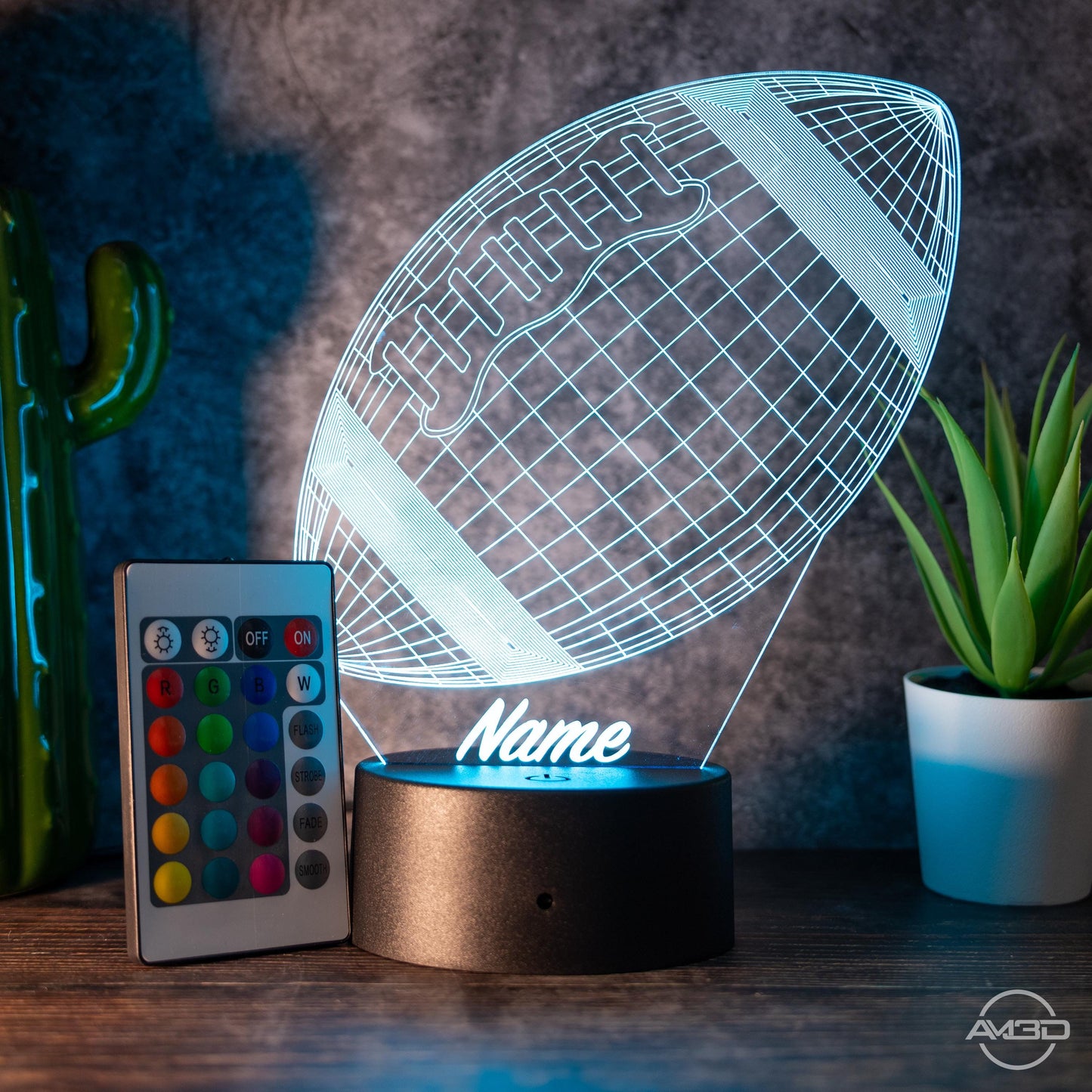 Personalisierbare 3D-LED-Lampe "Football"  das perfekte Geschenk für Footballer und Fans!