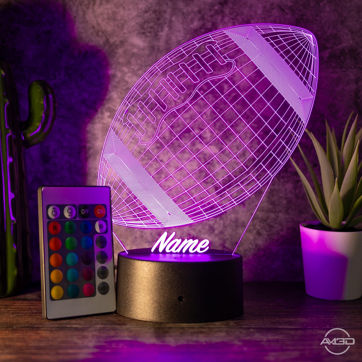 Personalisierbare 3D-LED-Lampe "Football"  das perfekte Geschenk für Footballer und Fans!