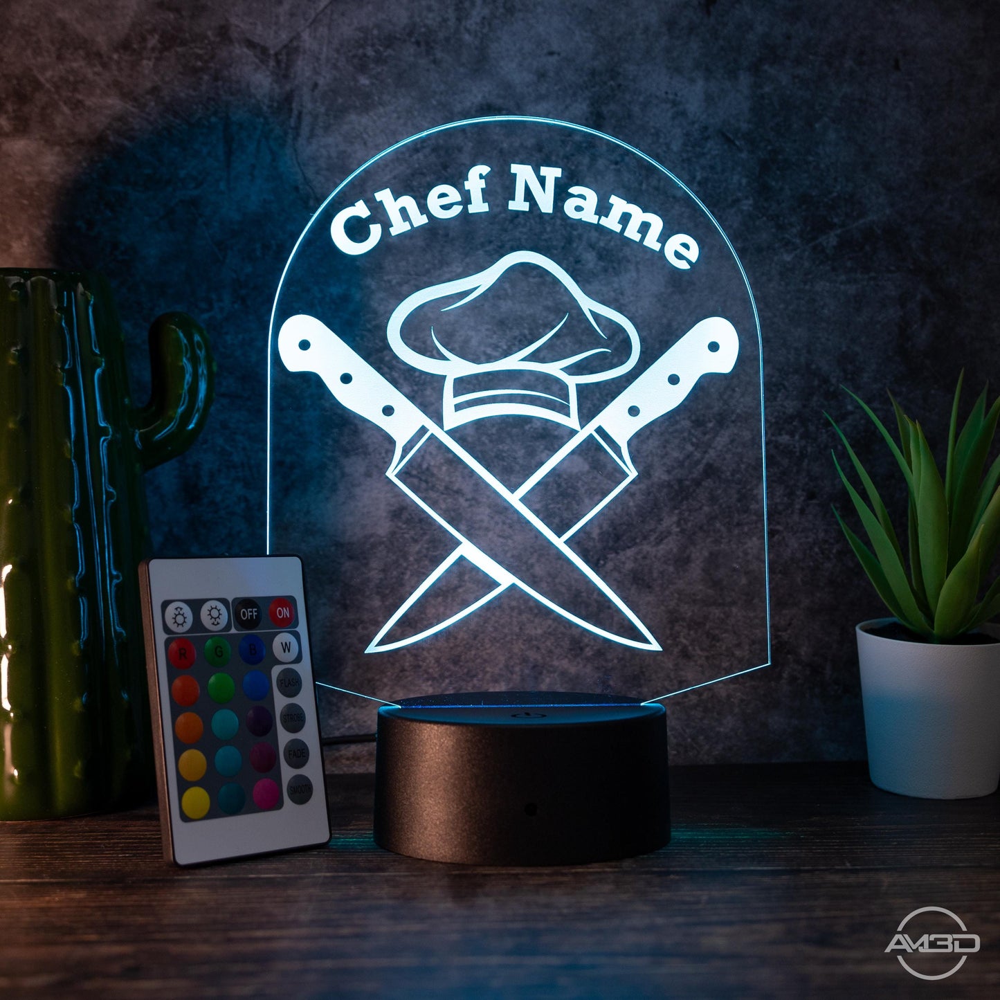 Personalisierbare LED-Lampe für Köche  Das perfekte Geschenk für Köche und die, die es noch werden wollen!