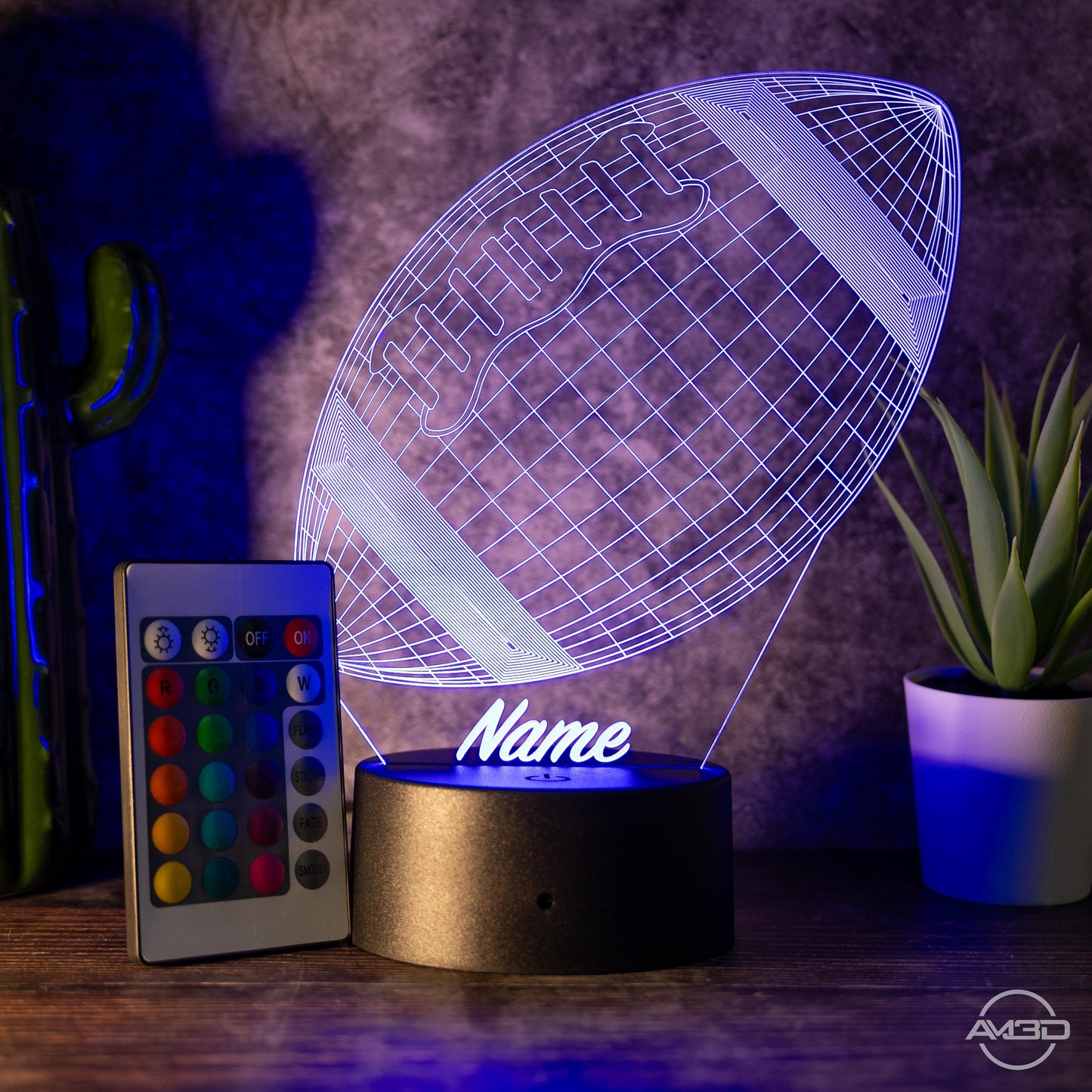 Personalisierbare 3D-LED-Lampe "Football"  das perfekte Geschenk für Footballer und Fans!